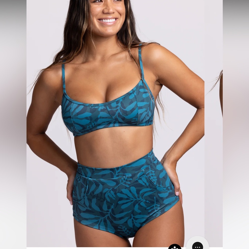 Jolyn Clothing Teal Patterned Bikini